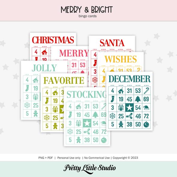Digital | Merry & Bright Bingo Cards
