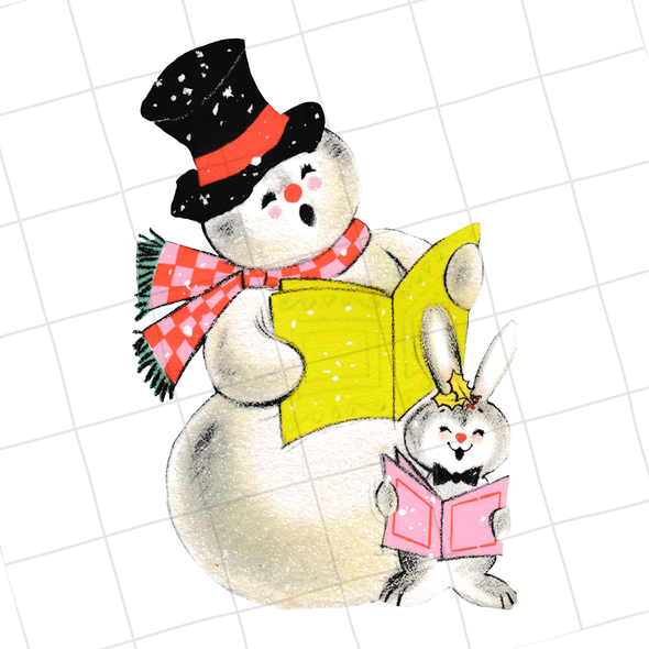 Digital Vintage Clipart | Snowman #3