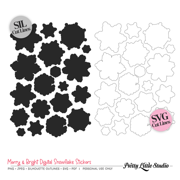 Digital | Merry & Bright Snowflake Stickers
