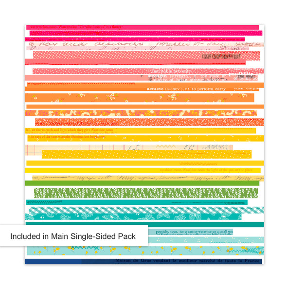 Rainbow stripe 12x12 scrapbooking pattern paper