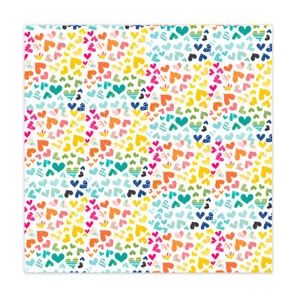 Rainbow hearts 12x12 patterned paper