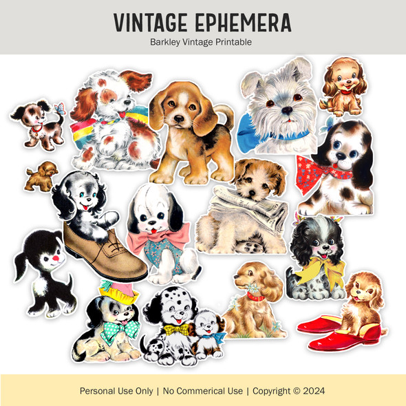 Digital | Barkley Dogs Mini Vintage Die-Cuts