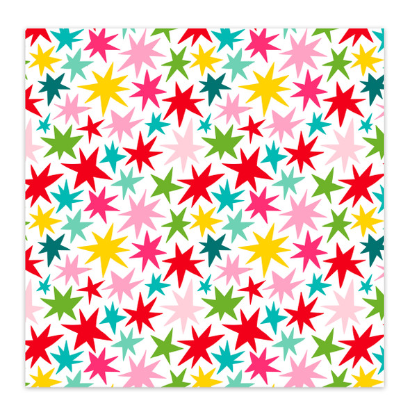 Funky Colorful Star 12x12 Scrapbooking Paper