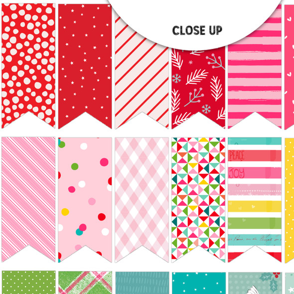 Bring festive flair to your holiday crafts with these Colorful Patterned Christmas Flags! Designed to add a playful pop of color and style, these mini flags are perfect for scrapbooking, card making, planners, gift tags, and other creative paper crafts. With their cheerful patterns and easy-to-use format, these flags are ideal for crafters who love to personalize their projects with vibrant, handmade touches.
