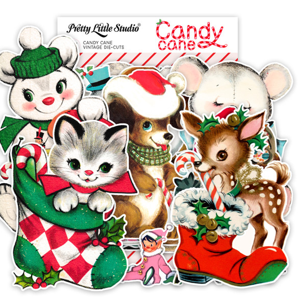 What a delightful treasure for the holiday season! This charming set of vintage Christmas ephemera die-cuts is a craft enthusiast’s dream come true. Featuring nostalgic illustrations like a bear with a stocking, an elf riding a reindeer, a puppy with a candy cane, a bear with a candy cane, and a kitten tucked inside a stocking, each piece captures the warmth and whimsy of classic Christmas imagery. These intricately cut die-cuts are perfect for adding a vintage touch to scrapbooking, card making, journaling, gift tags, or mixed media art. With their soft colors, delicate features, and heartwarming poses, they’re sure to bring a smile and a sprinkle of holiday magic to any project. This set is perfect for vintage lovers, holiday crafters, and anyone looking to add a nostalgic, joyful flair to their festive creations.