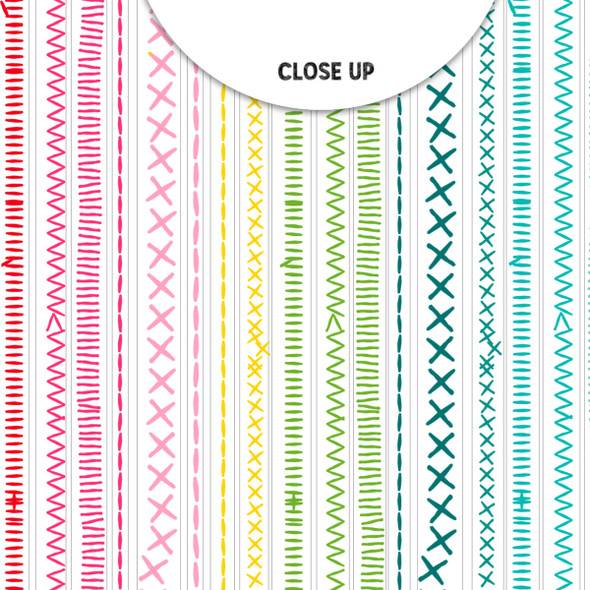 Add a pop of color and texture to your scrapbook pages with these faux stitch clear stickers in a fun rainbow palette of red, hot pink, pink, yellow, green, teal, and mint! These long, linear stickers are perfect for borders, accents, and layering, giving your layouts a whimsical and playful stitched look—without the needle and thread.
The clear backing allows the stitches to blend beautifully into any background, making them ideal for photos, patterned papers, and embellishments.