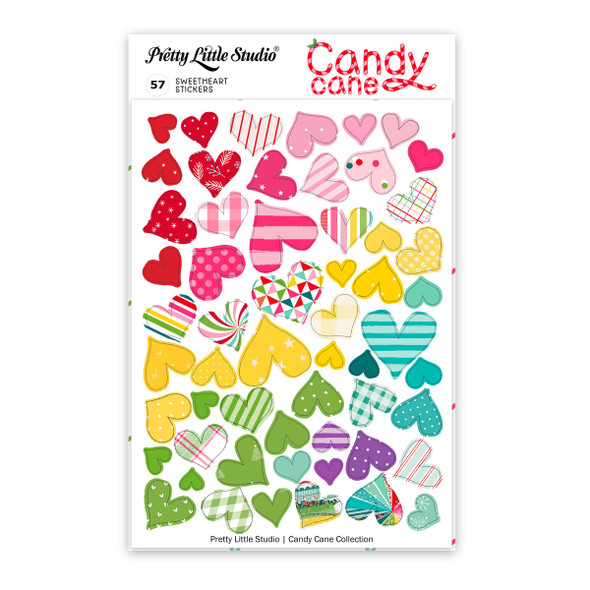 Add a cheerful and festive touch to your crafts with this adorable Heart Sticker Sheet! Featuring a fun mix of Christmas patterns and a playful rainbow of colors like red, pink, yellow, green, teal, and mint, these heart-shaped stickers are perfect for scrapbooking, journaling, card making, and more. With 57 mini stickers in various sizes, you’ll have plenty to decorate your pages with love and color.