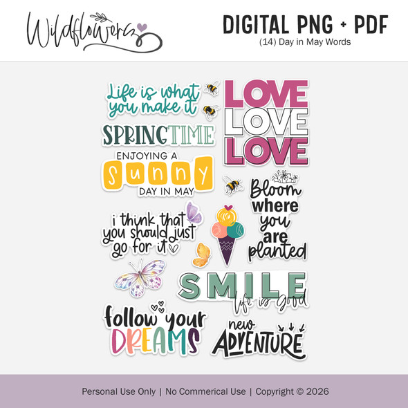 Digital |  Day in May Words