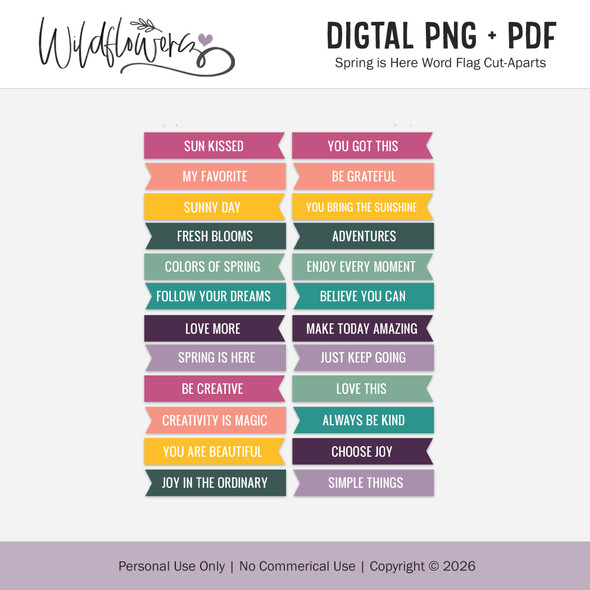 Printable | Spring is Here Word Flags