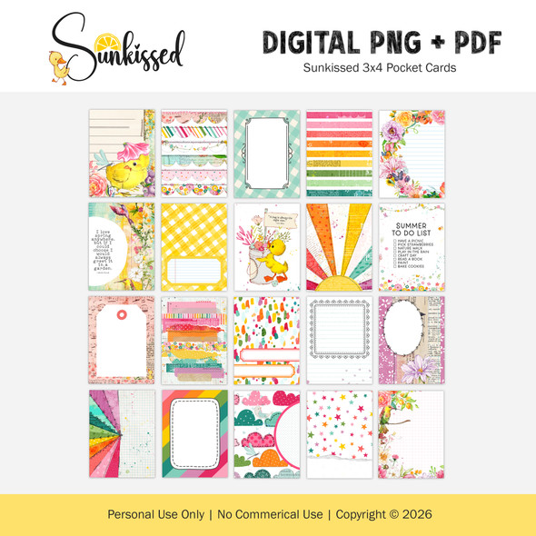 Digital | Sunkissed 3x4 Pocket Cards