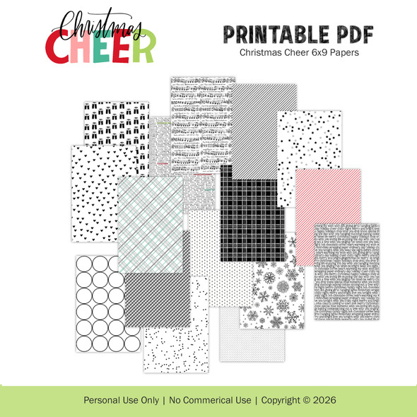 Printable | Christmas Cheer 6x9 Papers