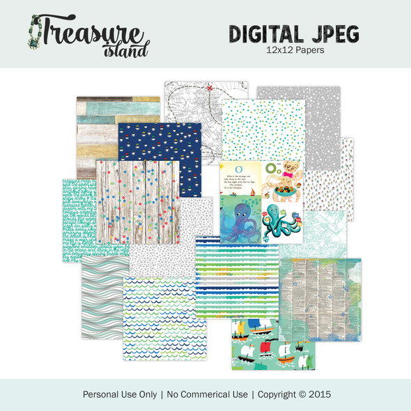Digital | Treasure Island 12x12 Paper Set #1