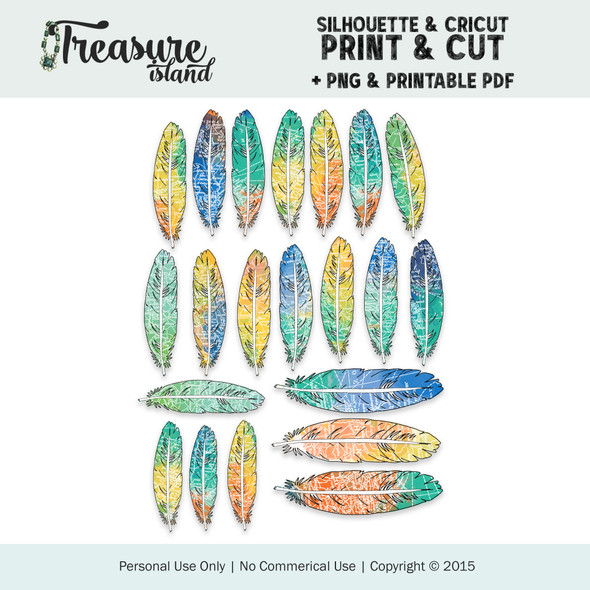 Digital + Print & Cut | Treasure Island Feathers