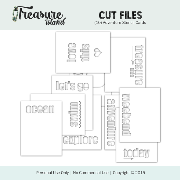 Cut Files | Treasure Island Stencil Cards