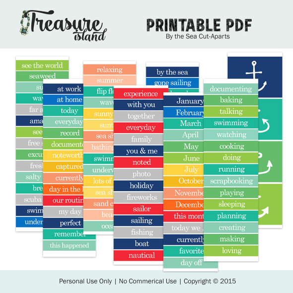 Printable |  Treasure Island By The Sea Cut-Aparts