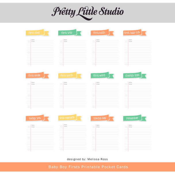 Printable | Baby Boy First Cards