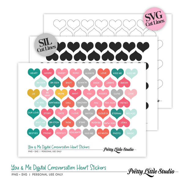 Digital | You & Me Conversation Heart Stickers