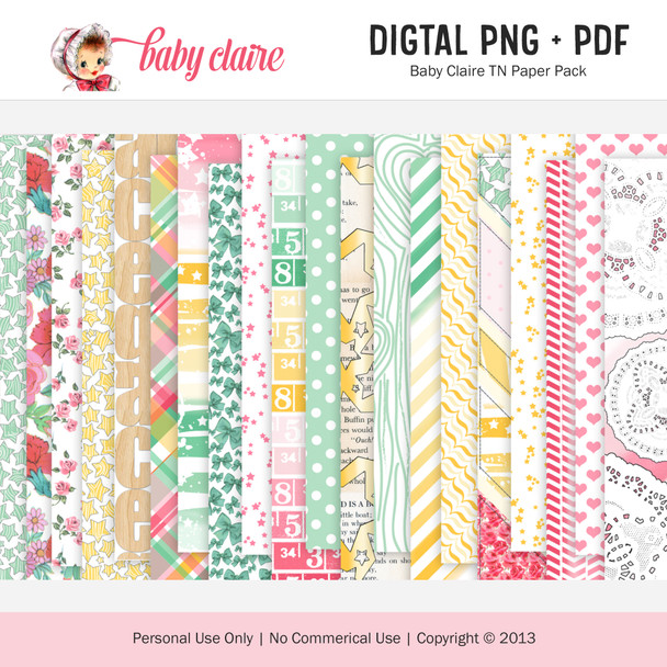 Digital | Baby Claire TN Patterned Papers