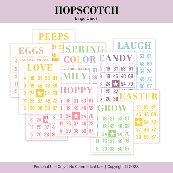 Digital | Hopscotch Bingo Cards