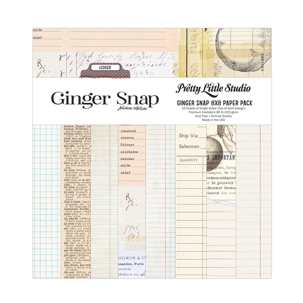 Paper Pack | Ginger Snap LEDGER 8x8 (Single Sided)