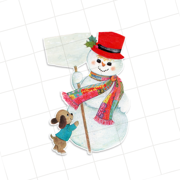 Vintage Die-Cut | Snowman #12 | 6 inch