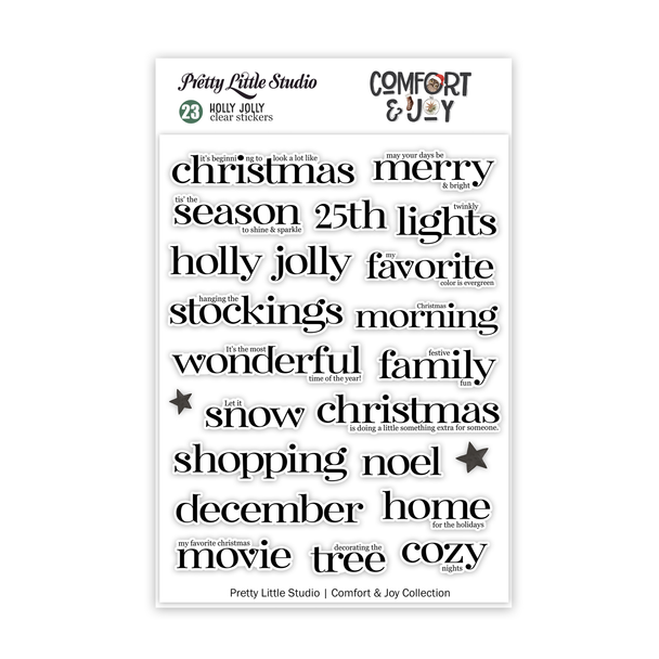 (PRE-ORDER) Stickers | Holly Jolly Words | Clear