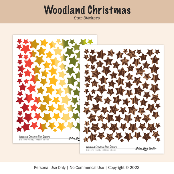 Digital | Woodland Christmas Star Stickers