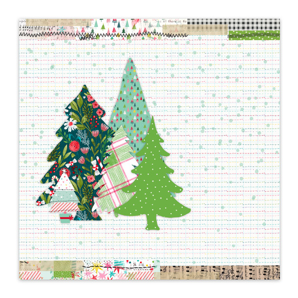 Deck The Halls Christmas Tree 12x12 Scrapbooking Paper