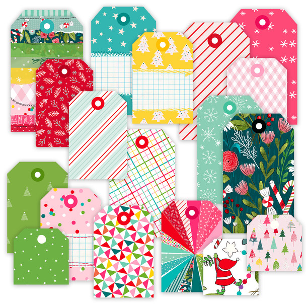Add a handcrafted, festive flair to your holiday projects with this beautifully designed set of 18 Christmas patterned shipping tags. Perfect for scrapbooking, gift wrapping, journaling, card making, and more, these tags feature seasonal patterns and cheerful colors to brighten up any holiday creation. These tags are a charming addition to your holiday crafting collection and make thoughtful stocking stuffers for creative friends and family!