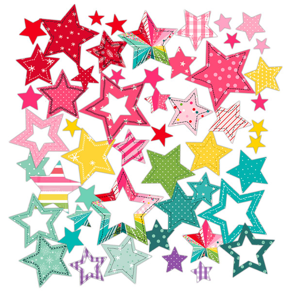 Pre-cut and ready to use, these colorful star punch-outs make it easy to add sparkle and joy to every Christmas-themed creation.