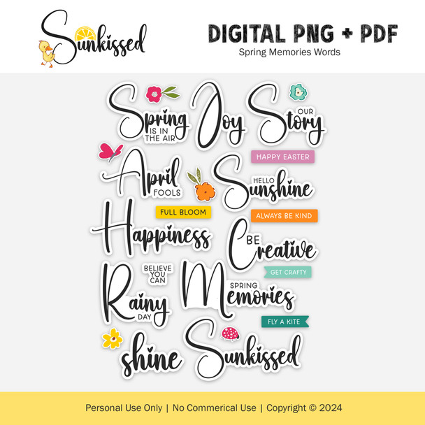 Digital |  Spring Memories Words