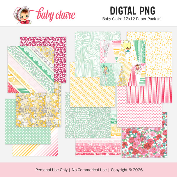 Digital | Baby Claire 12x12 Papers #1