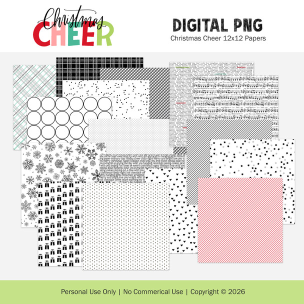 Digital | Christmas Cheers 12x12 Papers