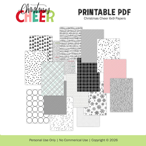 Printable | Christmas Cheer 6x9 Papers