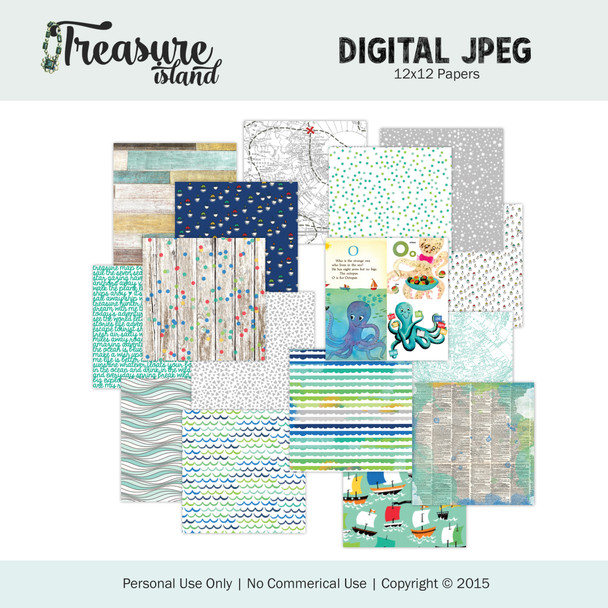 Digital | Treasure Island 12x12 Paper Set #1