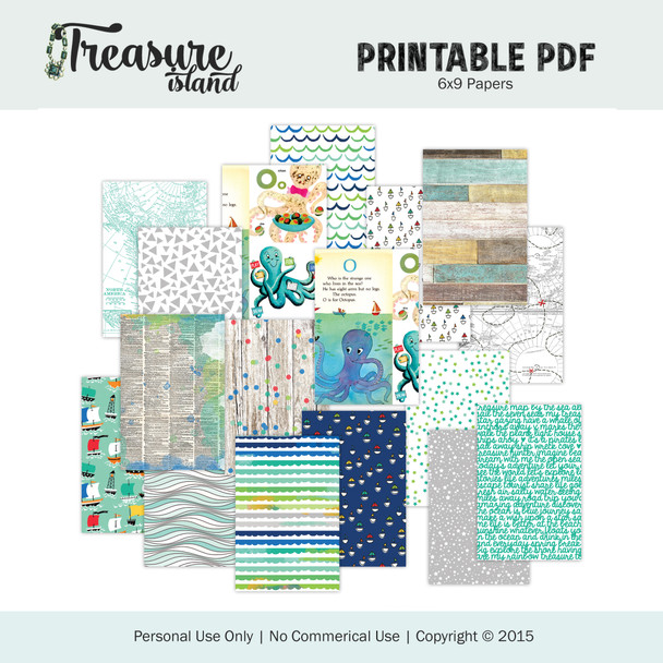 Printable | Treasure Island 6x9 Papers
