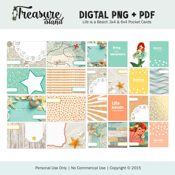 Digital | Beach 3x4 & 6x4 Pocket Cards