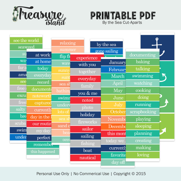 Printable |  Treasure Island By The Sea Cut-Aparts
