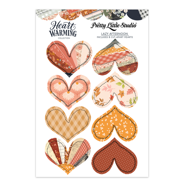 Shop Autumn Heartwarming Collection Patterned Hearts in warm fall colors, perfect for scrapbooking, planners, junk journals, card making, and paper crafts. Easy to fussy cut and made in the USA on acid-free cardstock.