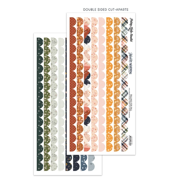 Shop 12" Double-Sided Scallop Border Cut-Aparts from the Heartwarming Collection, featuring warm autumn and earthy colors perfect for scrapbooking, journaling, cards, planners, and paper crafts.