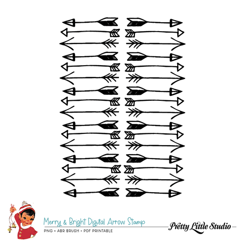 Digital Merry & Bright Arrow Stamp Pretty Little Studio