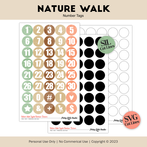 Digital | Nature Walk Number Stickers - Pretty Little Studio