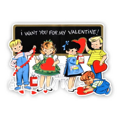 Die Cut Vintage Valentines -Be My Valentine