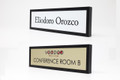 Brushed Metal Office Name Plates - Interchangeable Plates