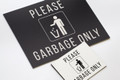 Wall and Trash Can Garbage Only Signs - Indoor and Outdoor