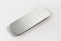 blank name badge - brushed silver metal