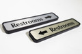 9" x 2" Restroom Directional Sign