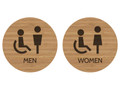 Accessible Restroom Sign Modern Bamboo