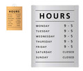 Suction Cup Store Hours Signs