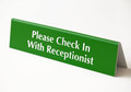 Office Signs - Check In with Receptionist